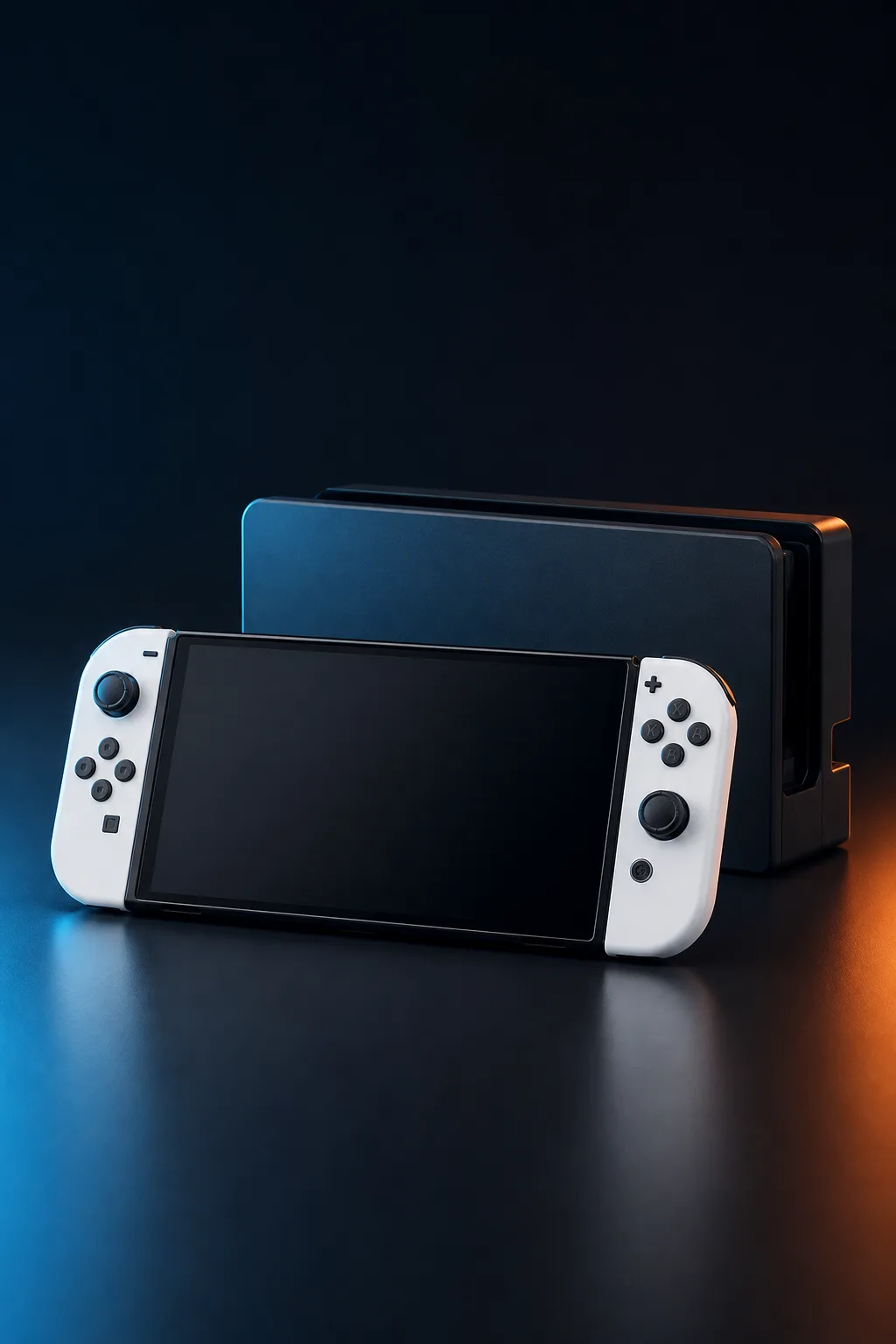 Console Nintendo Switch et dock en éclairage studio