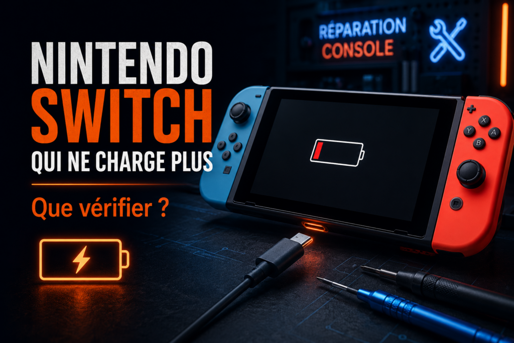 Nintendo Switch qui ne charge plus avec câble USB-C et batterie faible