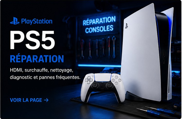 Réparation de console PlayStation 5 par PC Clinic59