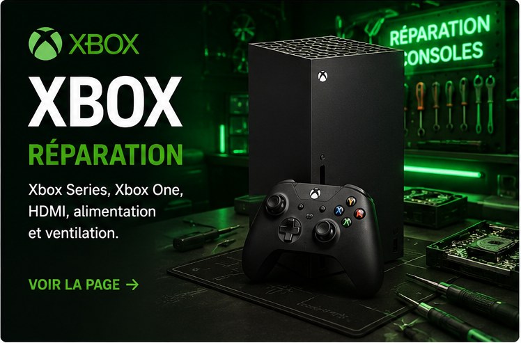 Réparation de consoles Xbox Series et Xbox One par PC Clinic59